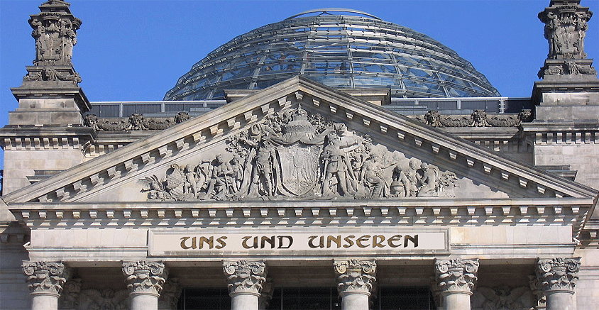 Neue Inschrift am Bundestag entdeckt ! - SEKUND Humor & Satire Potsdam Fahrland, Berlin, Brandenburg Deutschland